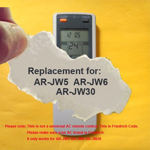 Replacement for FRIEDRICH Air Conditioner Remote Control Model Number: AR-JW5 AR-JW6 AR-JW30 (Display in Celsius but it also can work for Fahrenheit display AC) - B06Y12Y6TK
